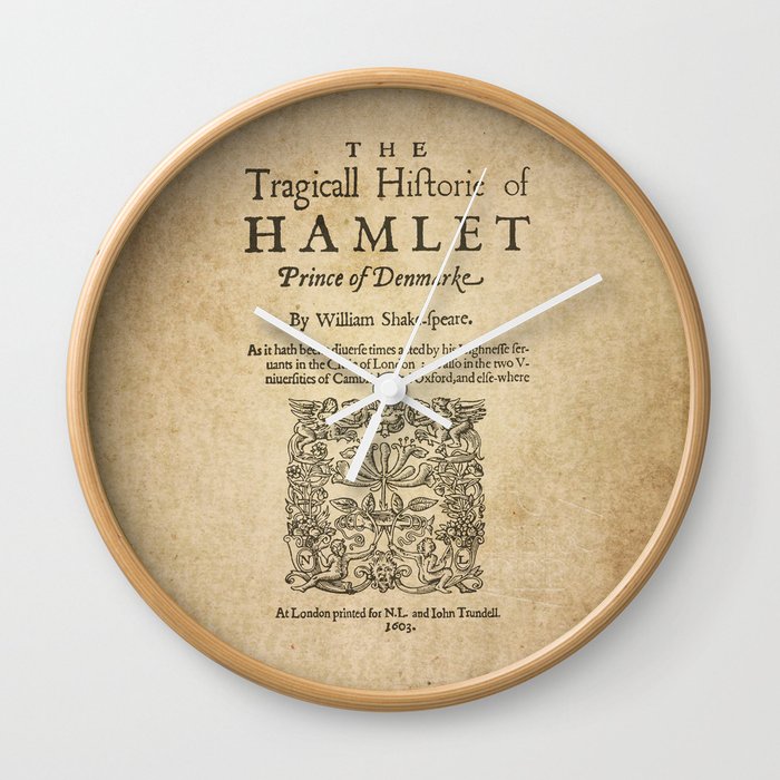 Shakespeare, Hamlet 1603 Wall Clock