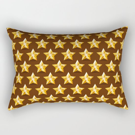 Gold Stars on Brown Background Rectangular Pillow