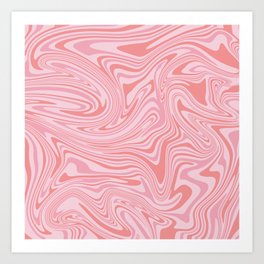 Bubblegum Pink Abstract Swirl Art Print