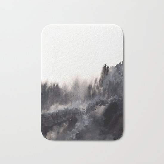 Watercolor abstract landscape 17 Bath Mat