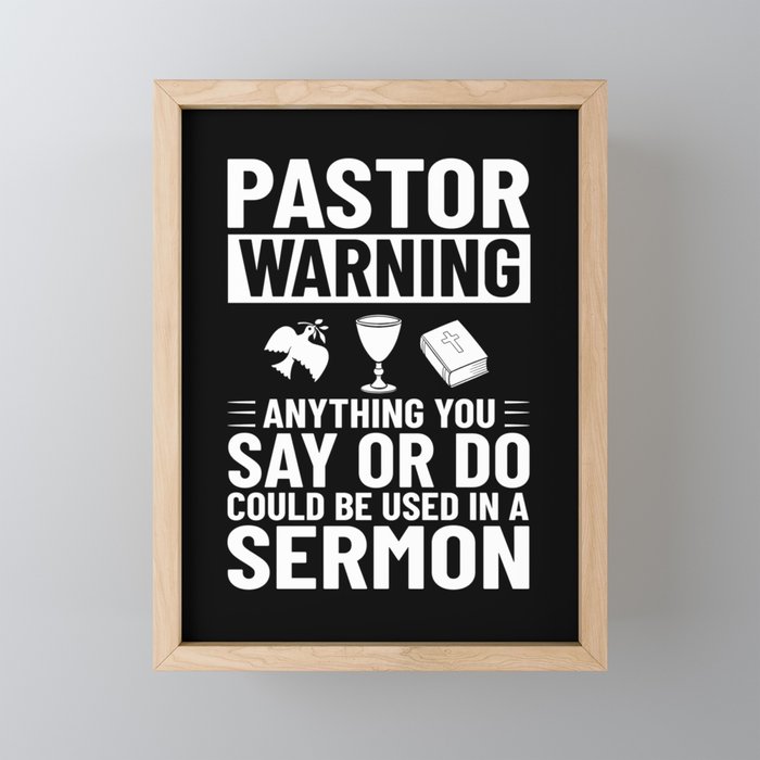 Pastor Church Minister Clergy Christian Jesus Framed Mini Art Print