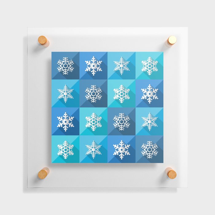 White Christmas Stars Pattern Design Floating Acrylic Print