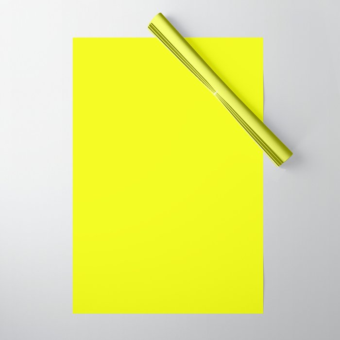 Neon Yellow Simple Modern Color Collection Wrapping Paper