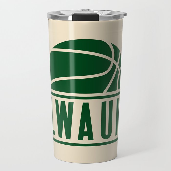 Milwaukee basketball modern logo cream Travel Mug