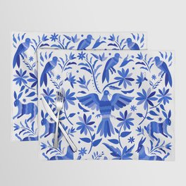 Mexican Otomí Design in Deep Blue by Akbaly Placemat