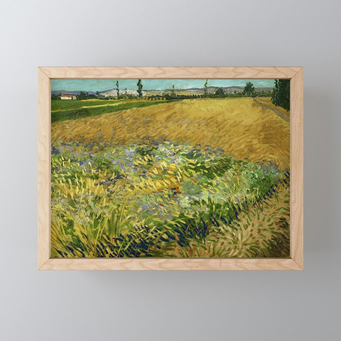 Vincent van Gogh Wheatfield Oil Painting Framed Mini Art Print