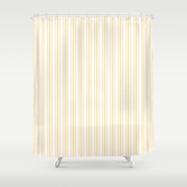 Trendy Large Buttercup Yellow Pastel Butter French Mattress Ticking Double Stripes Shower Curtain