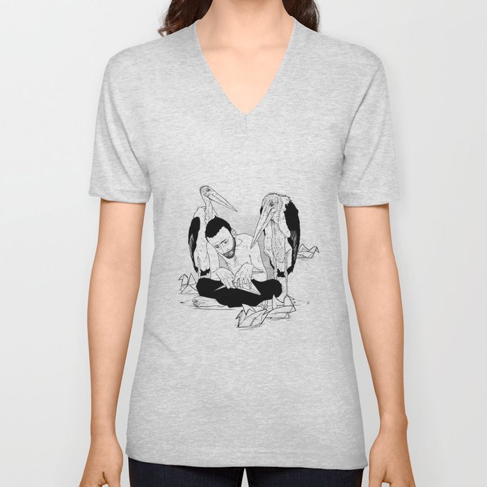 birdmaker print V Neck T Shirt