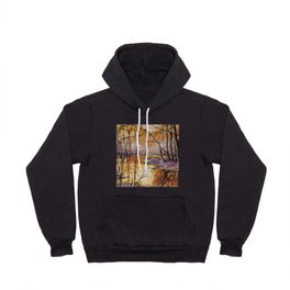 Sunset at the Marshland Watercolour Painting  Hoody
