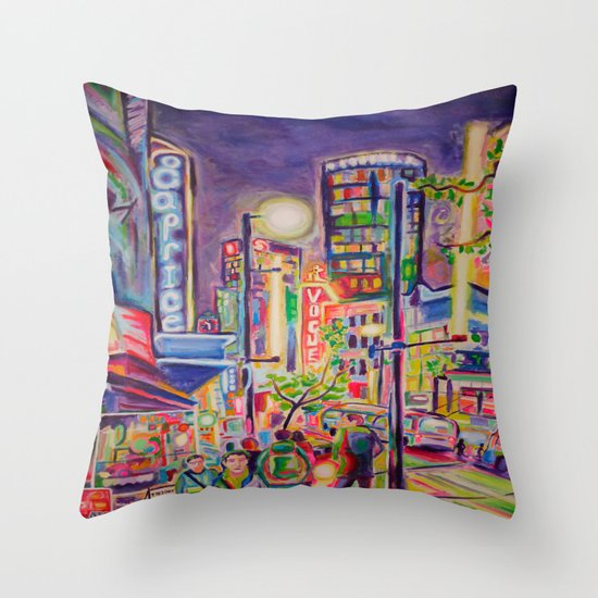 Granville At The Warehouse, Vancouver Throw Pillow
