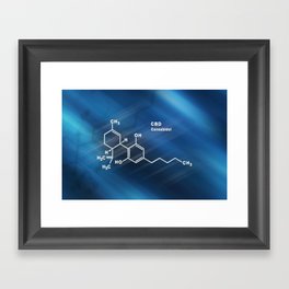 CBD Cannabidiol Structural chemical formula Framed Art Print