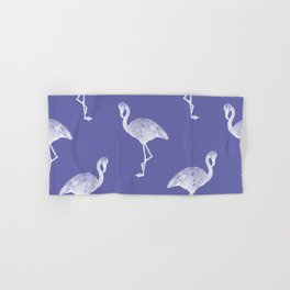 Very Peri 2022 Color Of The Year Violet Blue Periwinkle Flamingo Pattern Hand & Bath Towel