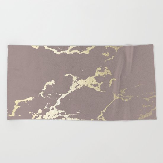 Simply Kintsugi Ceramic Gold on Red Earth Beach Towel