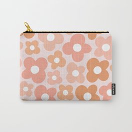 Peachy Pink Flower Power Carry-All Pouch | Flower, Funky, 60S, Peach, Groovy, 1970S, 1960S, Floral, Organic, Flowerpower 