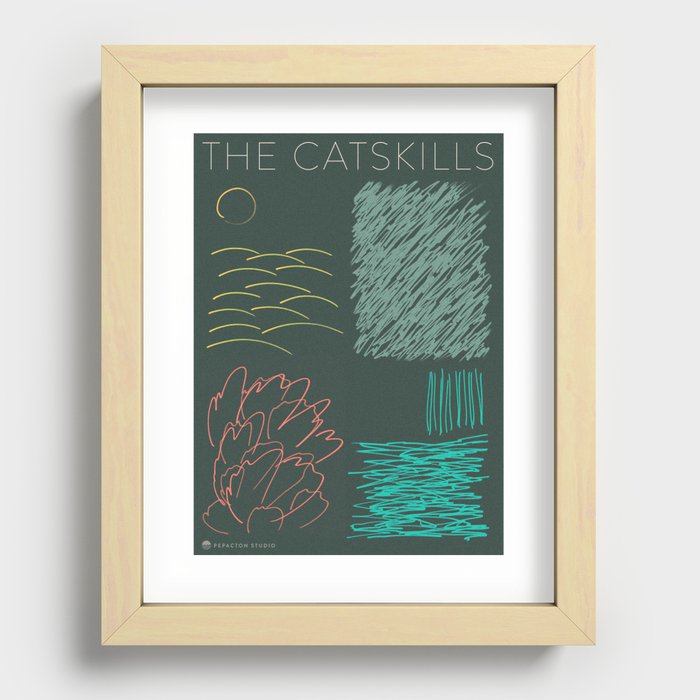 THE CATSKILLS - LINES Recessed Framed Print