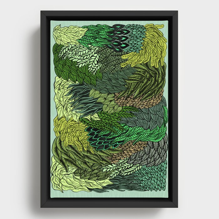Leaf Cluster Framed Canvas
