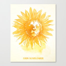 Lion Sunflower Canvas Print