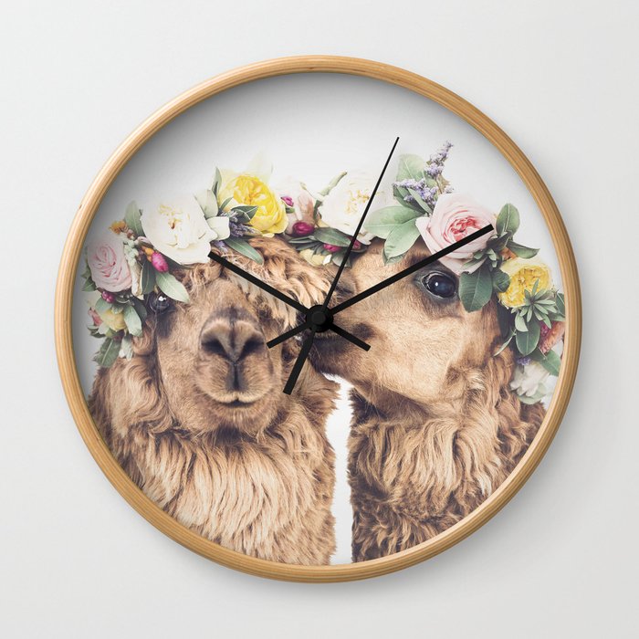 Flowers in her hair Wall Clock