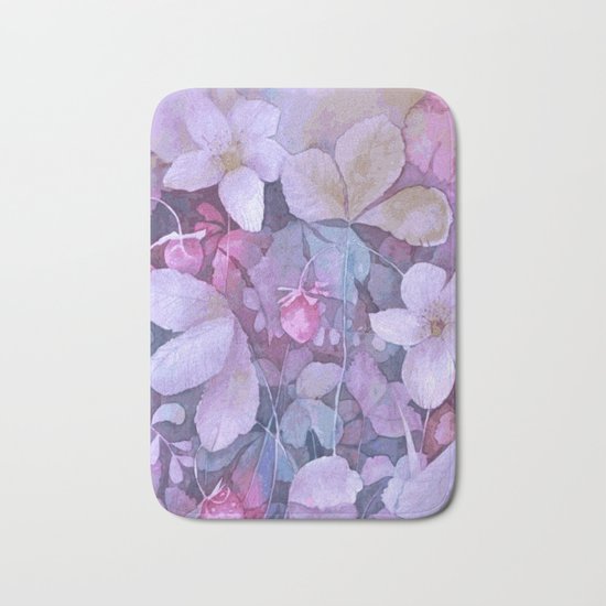 Purple flowers Bath Mat