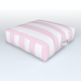 Simple Pink and White stripes, vertical Outdoor Floor Cushion