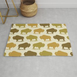 Buffalo Pattern 265 Green Gold and Beige Rug