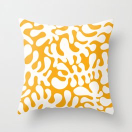White Matisse cut outs seaweed pattern 18 Throw Pillow
