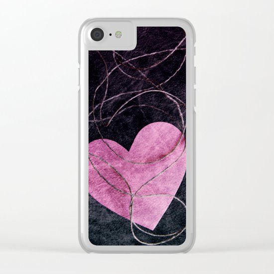 Heart grunge Clear iPhone Case