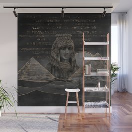 Cleopatra on Egyptian pyramids landscape Wall Mural