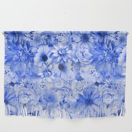 ultramarine blue floral bouquet aesthetic array Wall Hanging
