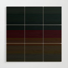 Colored Lines On A Black Background, Line Pattern, Vintage Retro Color Wood Wall Art