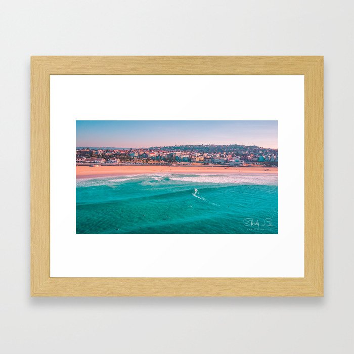Bondi Beach, Sydney - Australia Aerial Photograph Framed Art Print
