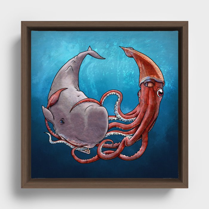 Squide & Whale Framed Canvas