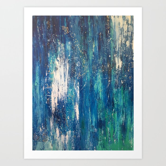 water, abstract painting Art Print