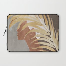 Woman with Golden Palm Leaf Laptop Sleeve