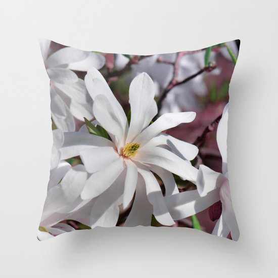 Magnolia flower 289 Throw Pillow by Laura Society6