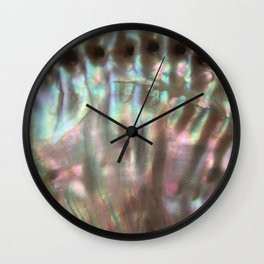 Shimmery Greenish Pink Abalone Mother of Pearl Wall Clock