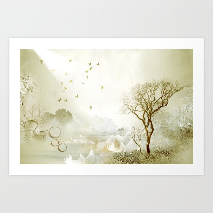 Loch Lovely Abstract Art In Sage Green Art Print By Simplydesign