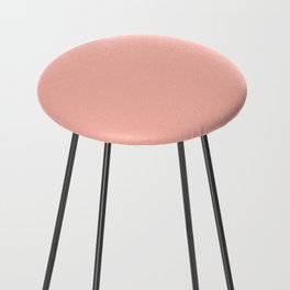 Melon Pink Orange Solid Color Popular Hues Patternless Shades of Orange - Hex Value #FEBAAD Counter Stool