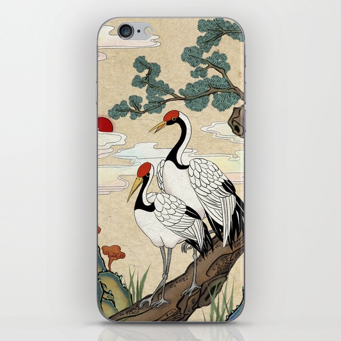 Minhwa: Pine Tree and Cranes B Type iPhone Skin