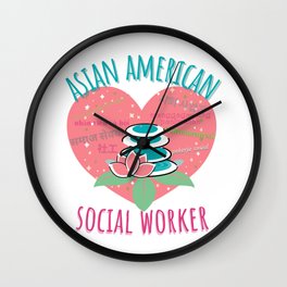 Asian American Social Worker TRNSPRNT Wall Clock