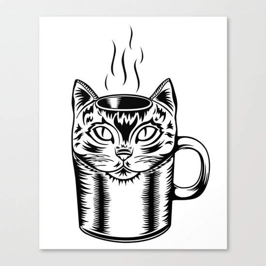 Coffee Cat Canvas Print