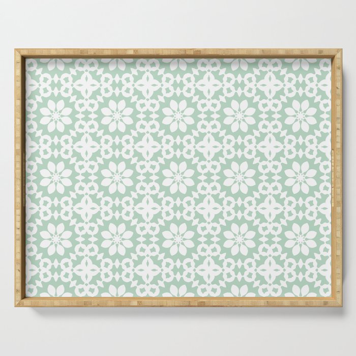 Abstract Geometric Flower Pattern Artwork 02 Color 01 Serving Tray