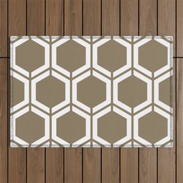 Shadow - grey - Geometric Polygon Pattern Outdoor Rug