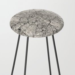 Toulouse, France - Artistic Map - Black and White Counter Stool