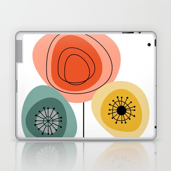 Mid Century Flowers Laptop & iPad Skin