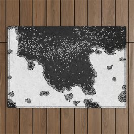Faux Cowhide Embroidery in Black and White (x 2021) Smooth Print, No Texture Outdoor Rug