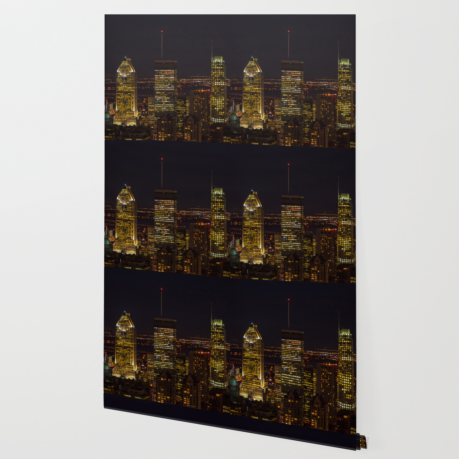 Montreal Skyline At Night In Quebec Canada Wallpaper By Bakerjarvis Society6
