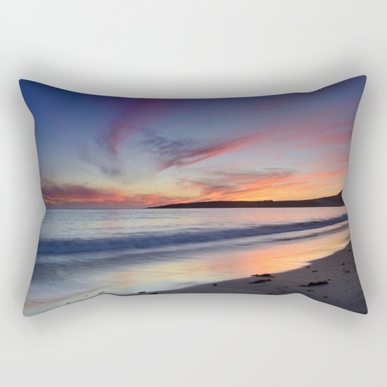 "Bolonia beach at sunset" Rectangular Pillow