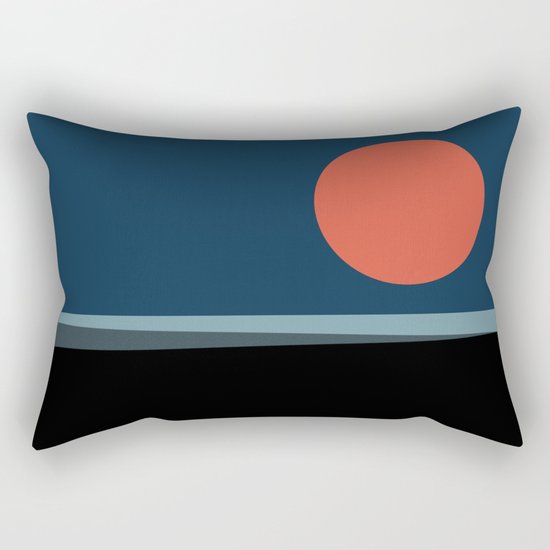 Super Moon over the Sea Rectangular Pillow