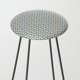 Inky Dots Minimalist Pattern in Beige and Boho Blue Counter Stool